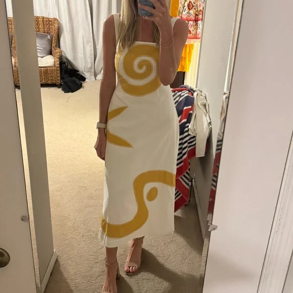 Cleobella White and Mustard Midi Dress - Picture 11 of 11